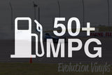 50+ MPG Decal