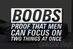 Boobs Proof That Men Can Focus On Two Things At Once V1 Decal
