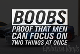 Boobs Proof That Men Can Focus On Two Things At Once V1 Decal