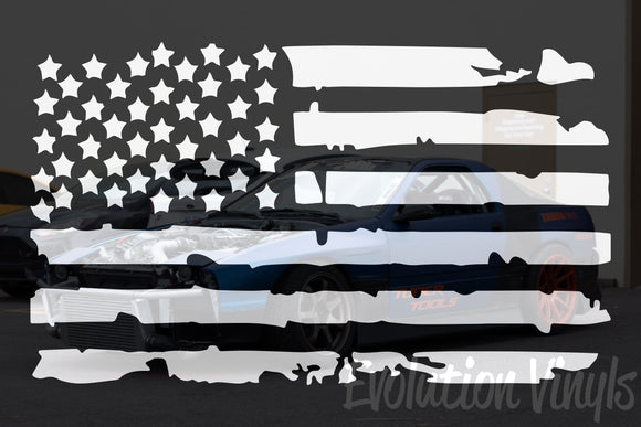Distressed USA Flag V1 Decal