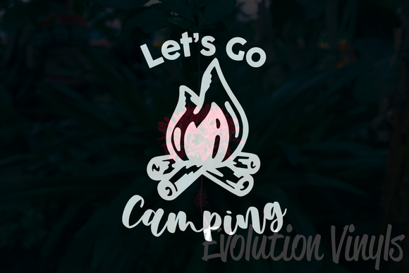 Let's Go Camping Sticker Decal V1