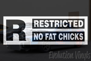 Restricted No Fat Chicks V1 Decal