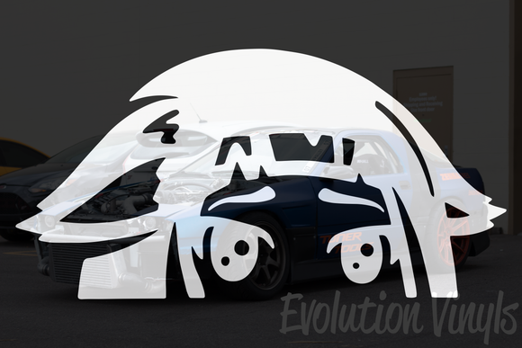 Sad Catgirl Peeker Sticker Decal V1